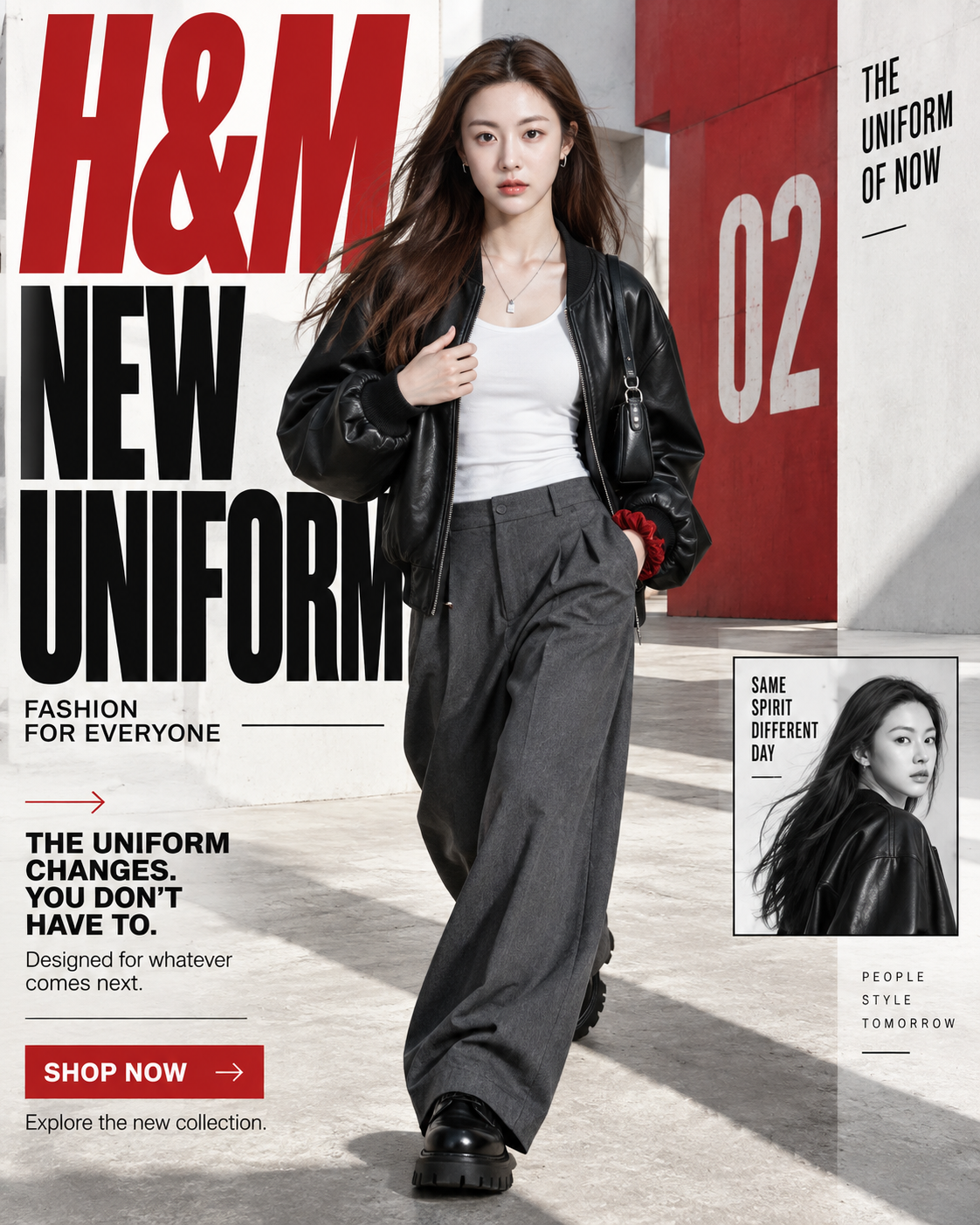 H&M NEW UNIFORM 大人のダイナミックファッションコンセプトポスター