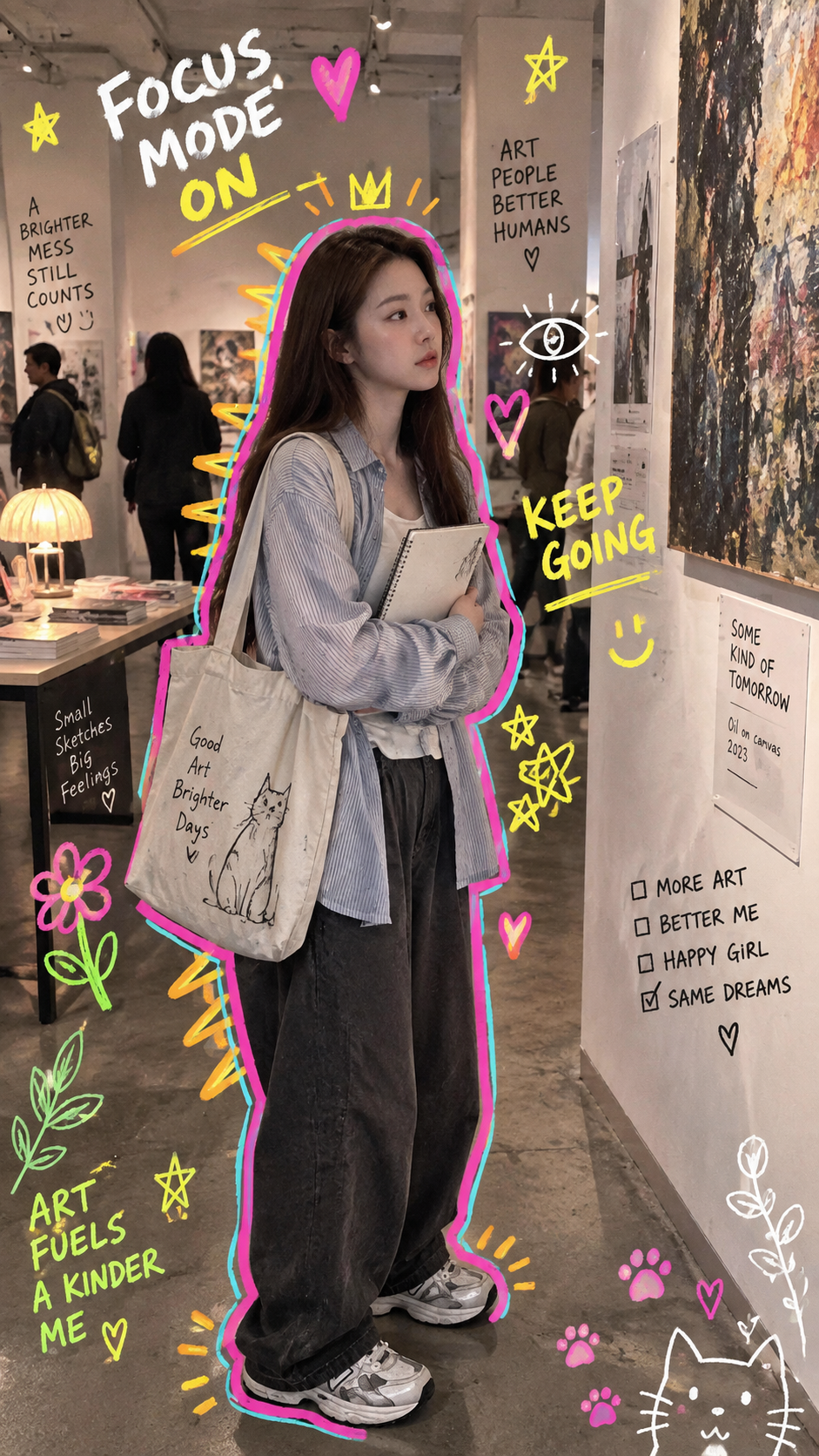 霓虹涂鸦画廊快照艺术学生海报 — AI image creation