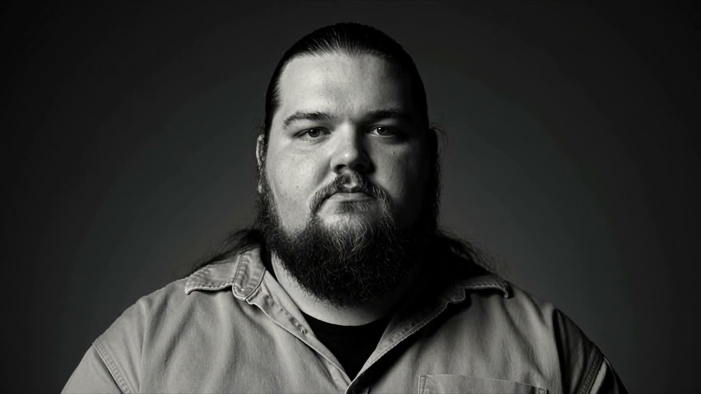 Confident Portrait in a Black-and-White Studio