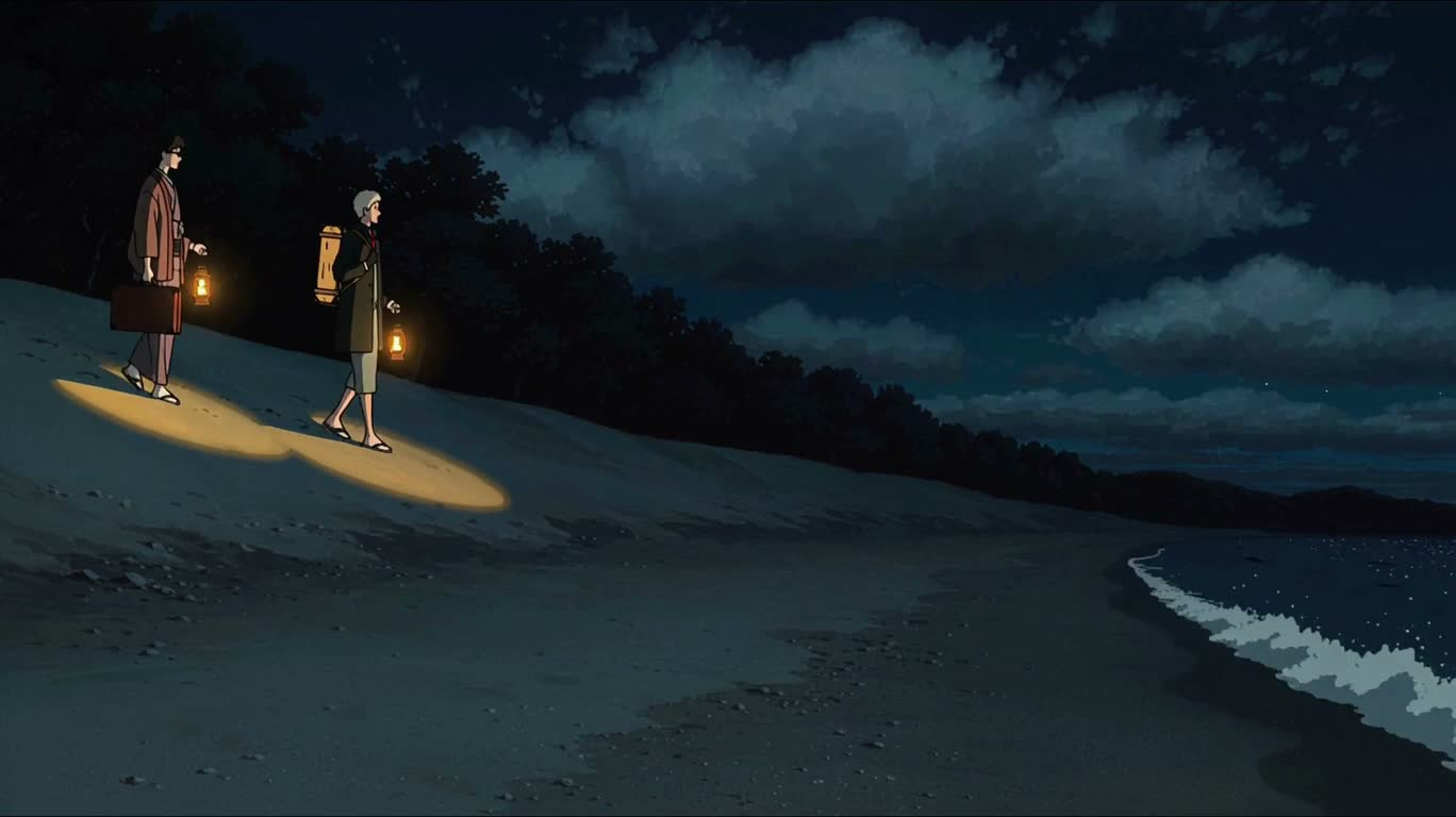 月夜海滩的虫笛争执 — AI video creation