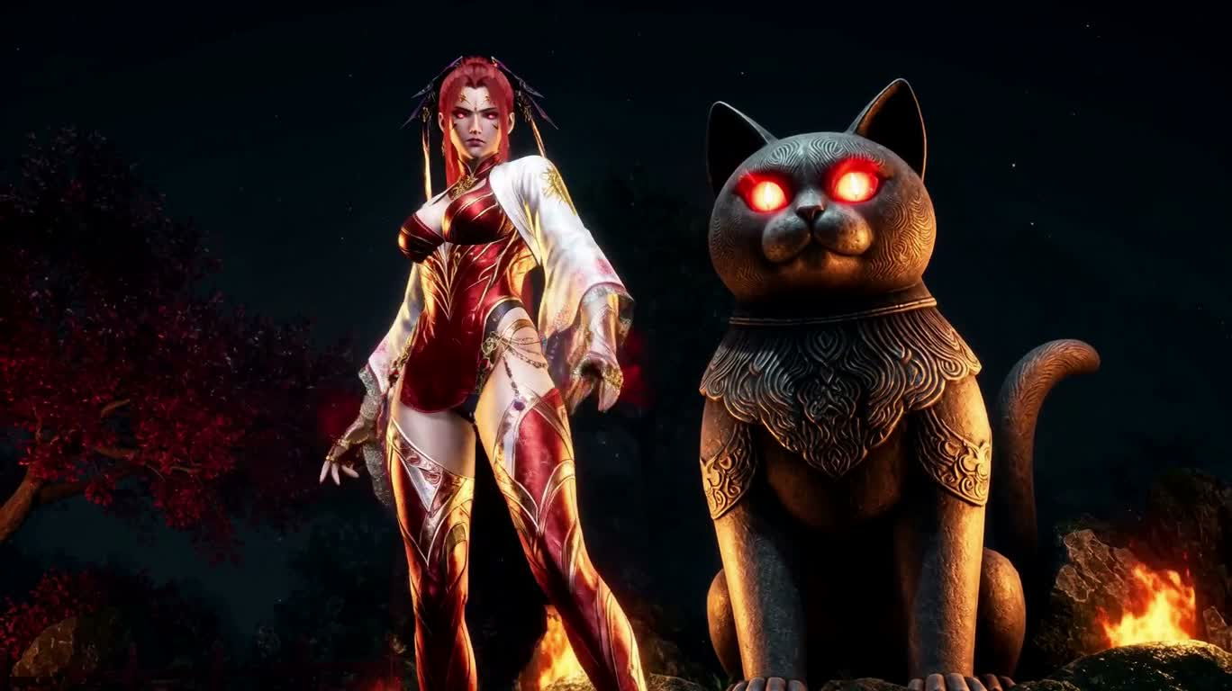 霓虹招财猫格斗冲击 — AI video creation