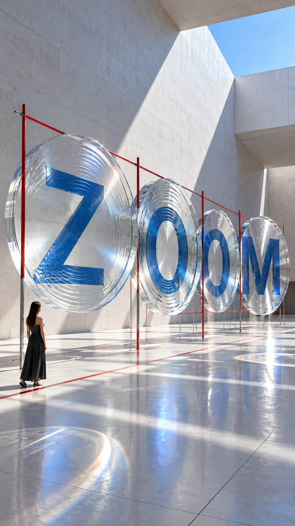Affiche d'installation de texte optique dans un musée d'art moderne (ZOOM par défaut) — AI image creation
