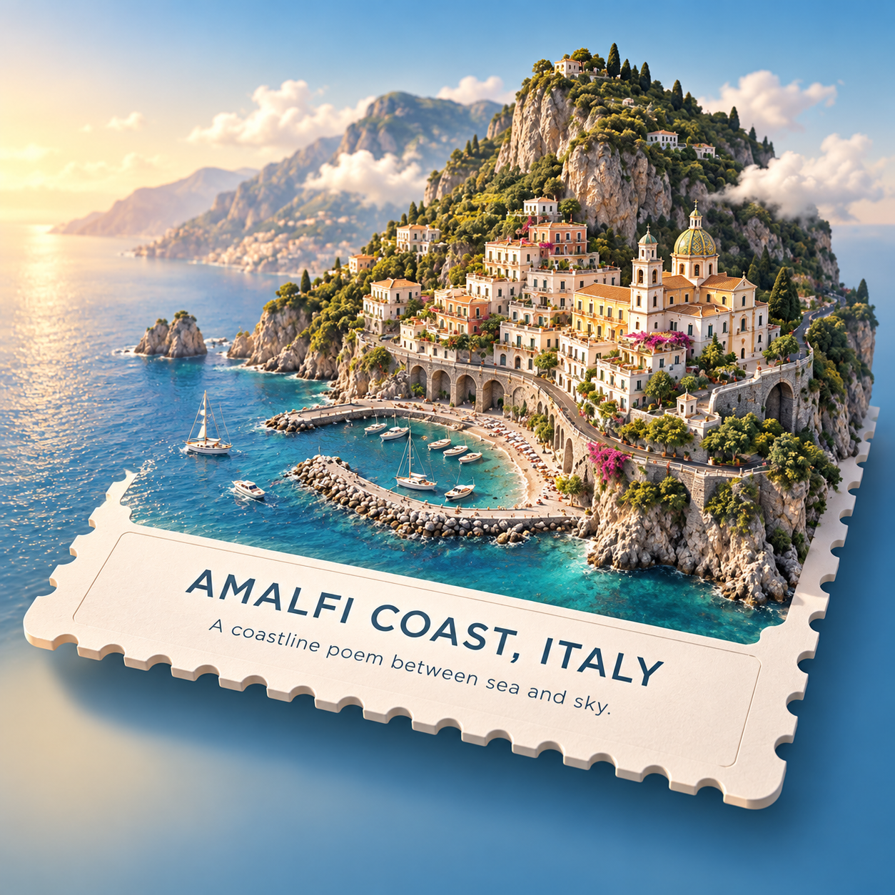 高端3D等轴测浮空微缩景观旅游海报 — AI image creation