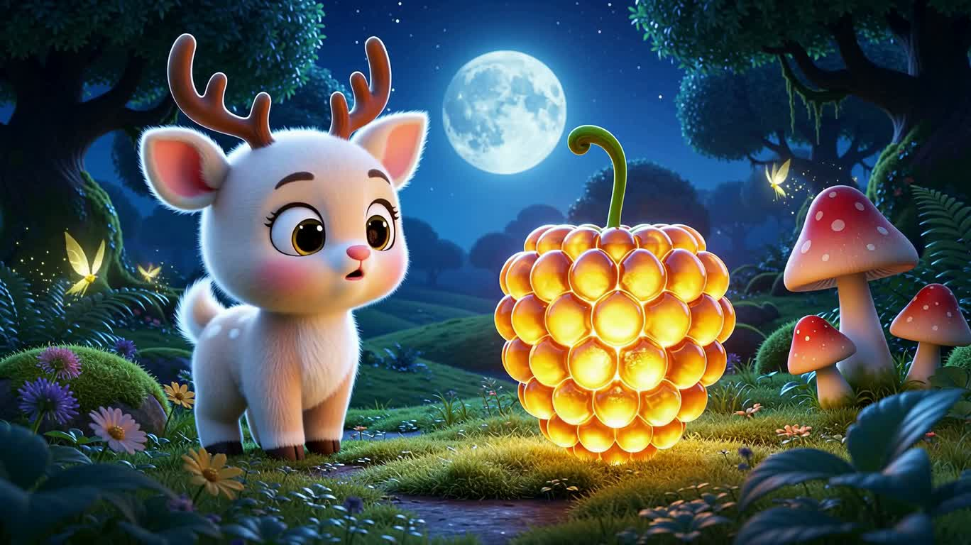 小鹿追逐发光浆果