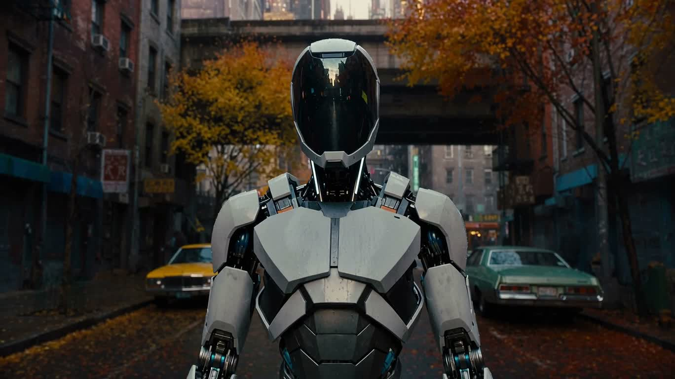 Autumn Cyberpunk Street Scene — AI video creation