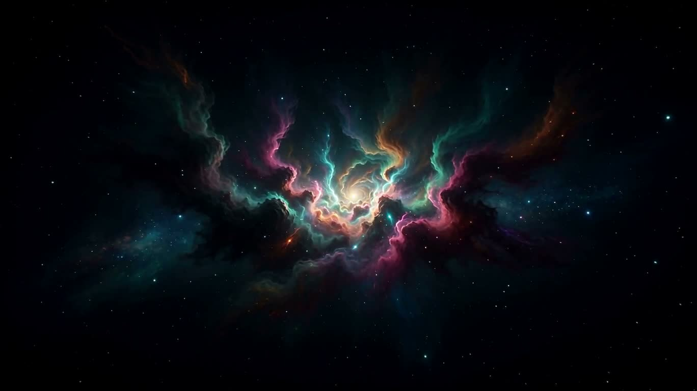 カラフルな星雲の爆発
