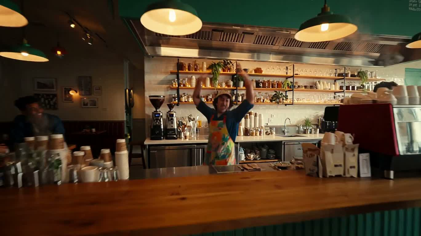 Nghệ thuật latte trong quán cà phê — AI video creation