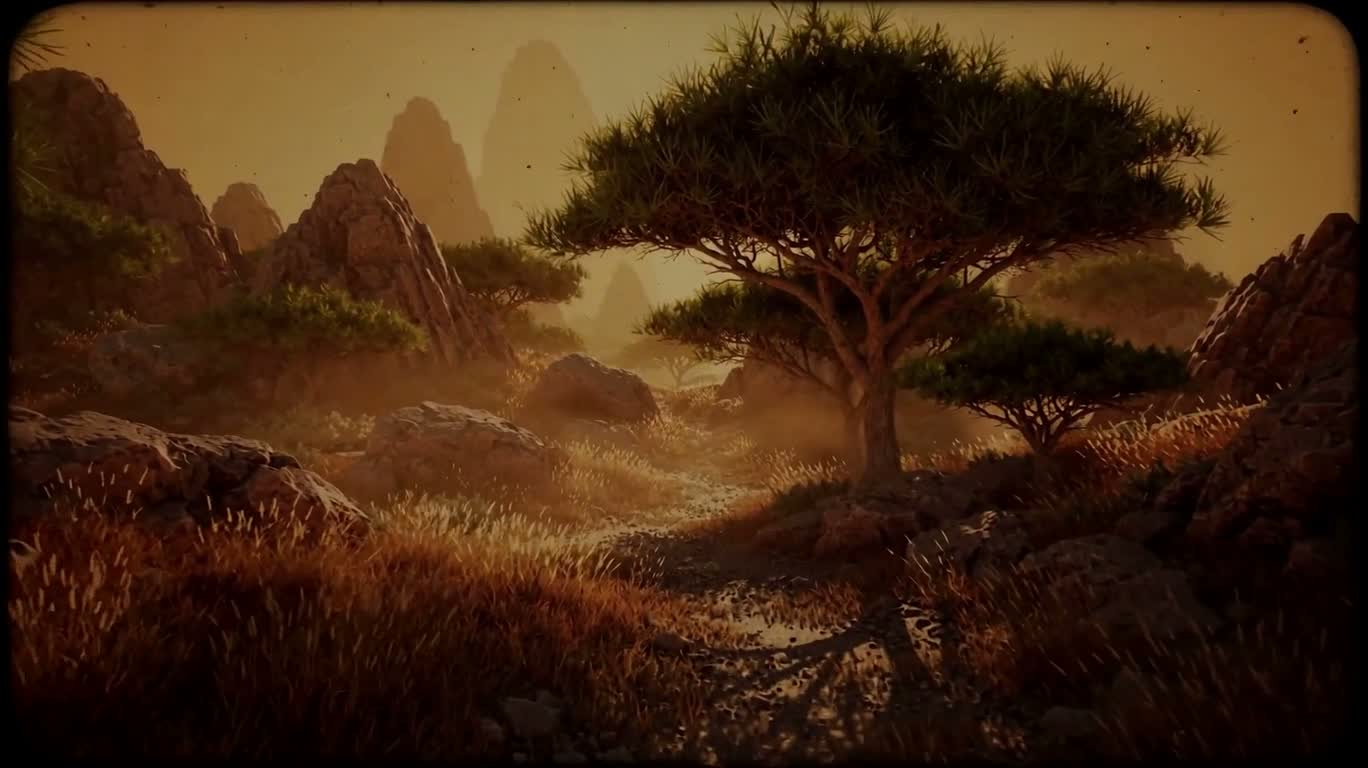梦幻金色超现实景观 — AI video creation