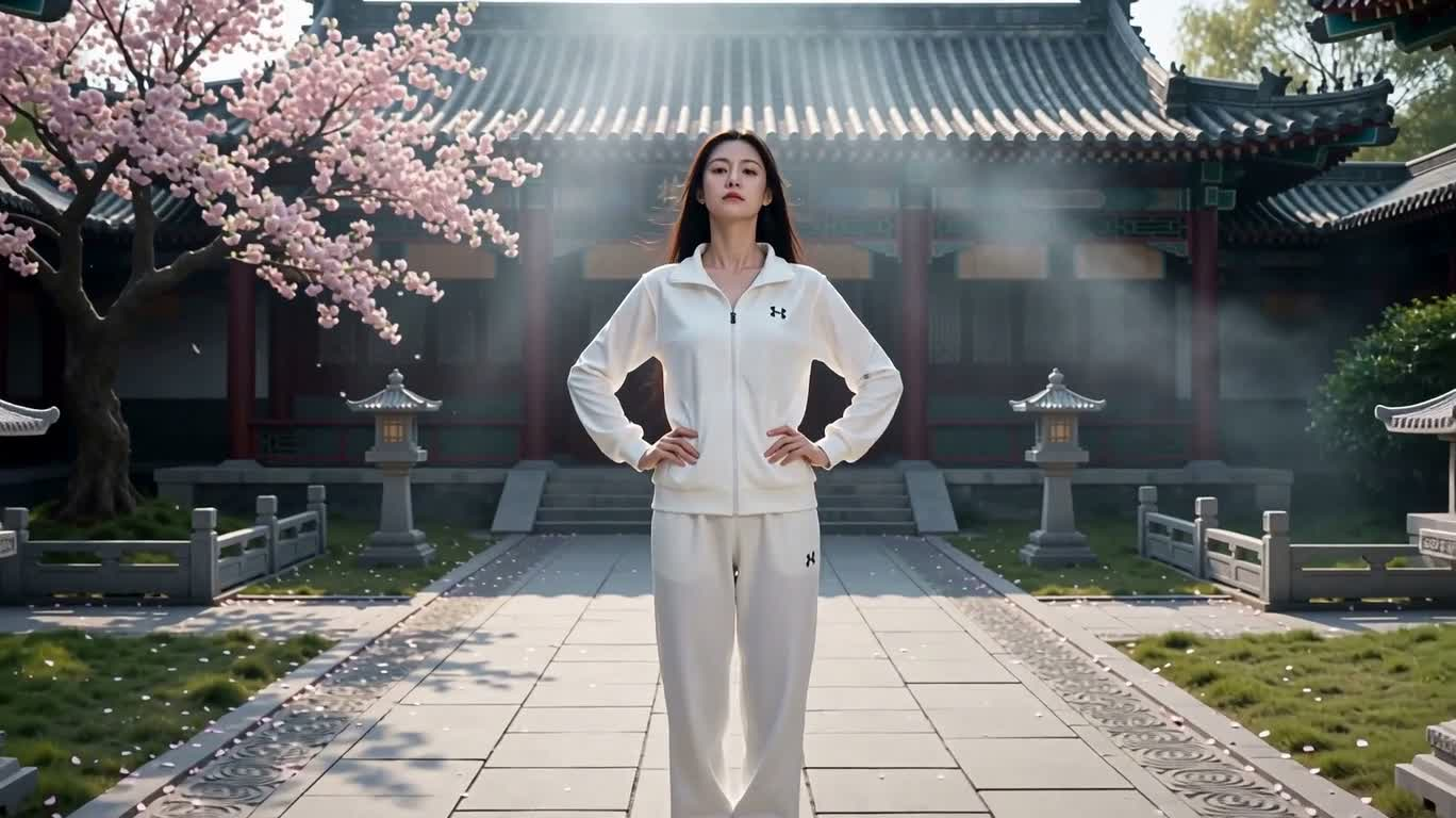 烈焰庭院变身战 — AI video creation