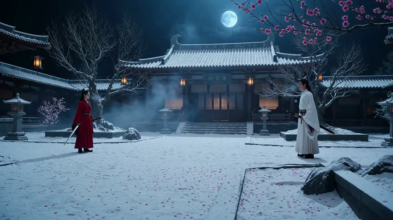 蓝暮雪寺决斗 — AI video creation