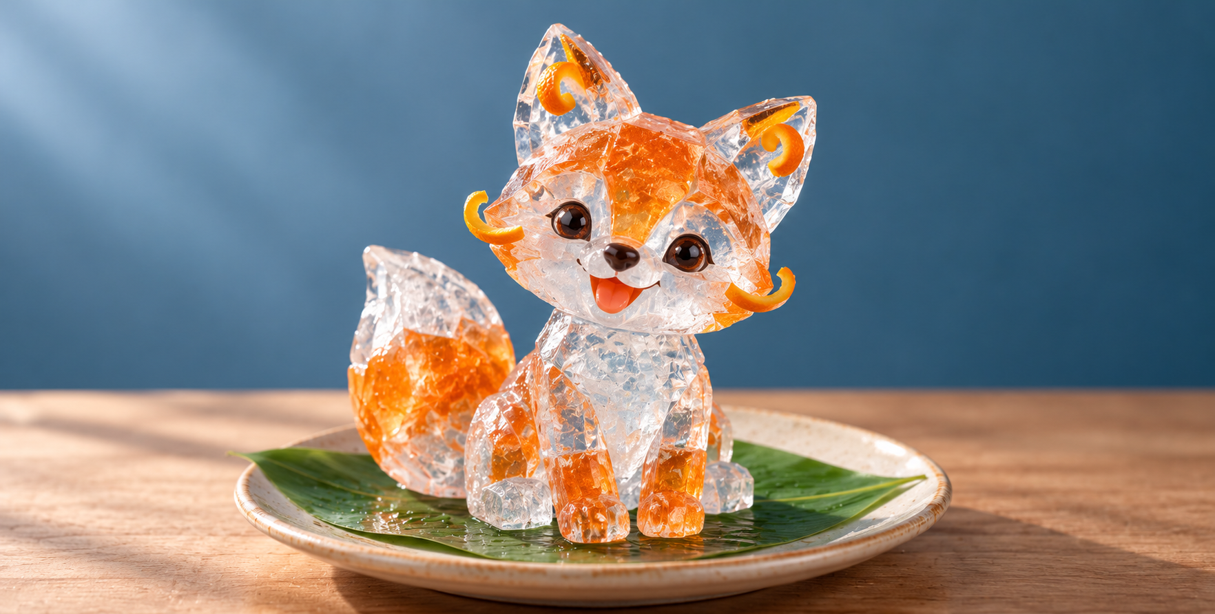 彩冰与果皮装饰的手作雕塑 — AI image creation