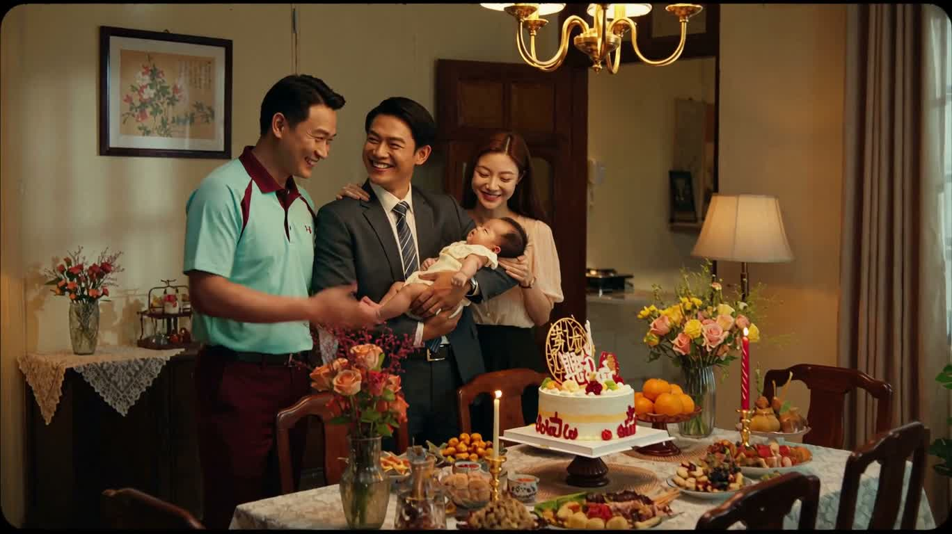 满月礼的温暖欢聚 — AI video creation
