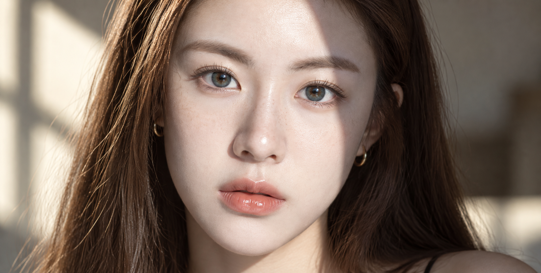 窗边光影超写实美女高级感特写肖像 — AI image creation
