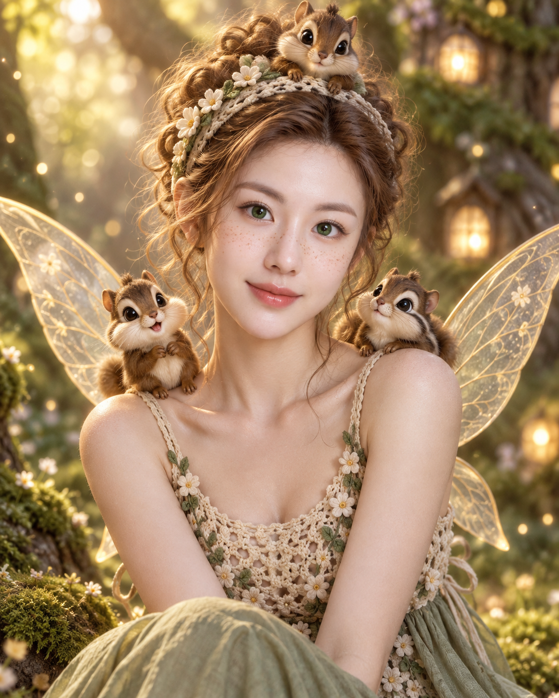 꿈같은 숲속의 코바늘 요정과 다람쥐