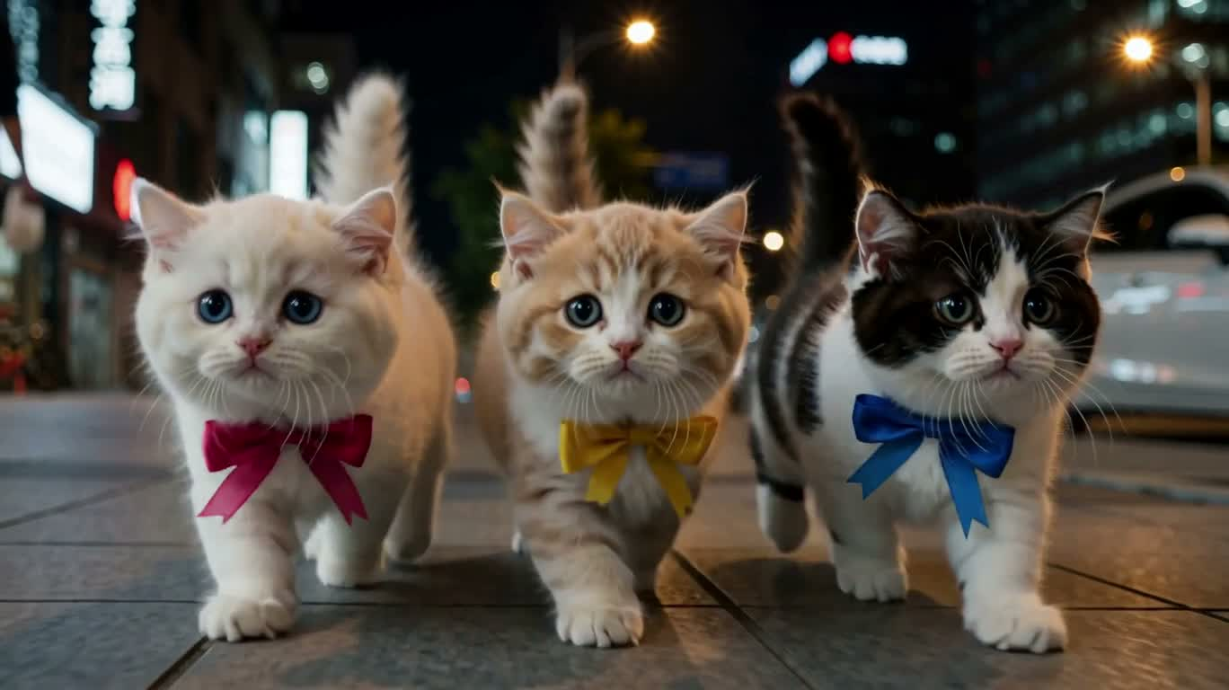 ネオン夜行 猫のダンス — AI video creation