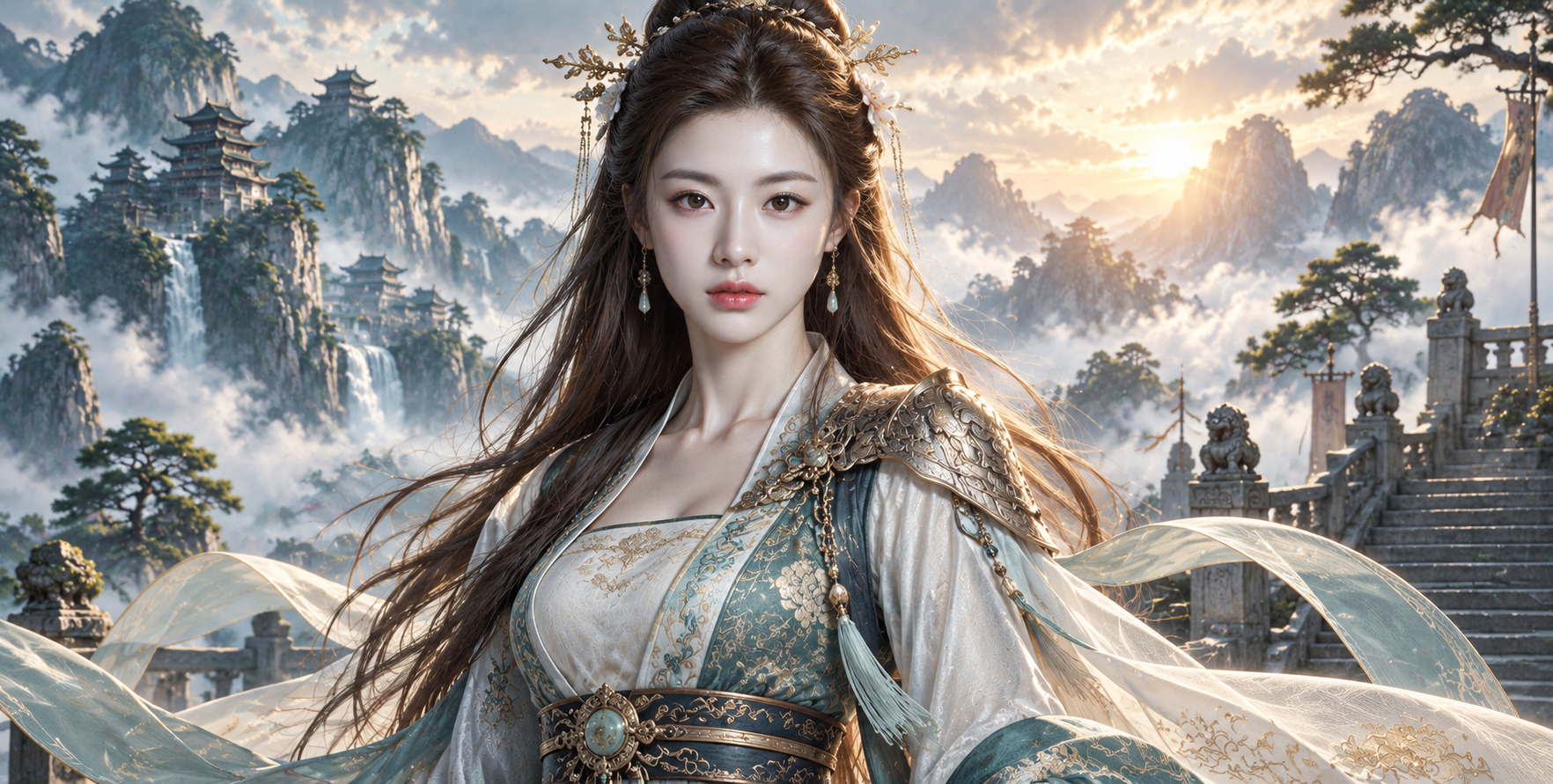 Original Chinese Mythic Game Introduction: Enchanting Heroine — AI image creation
