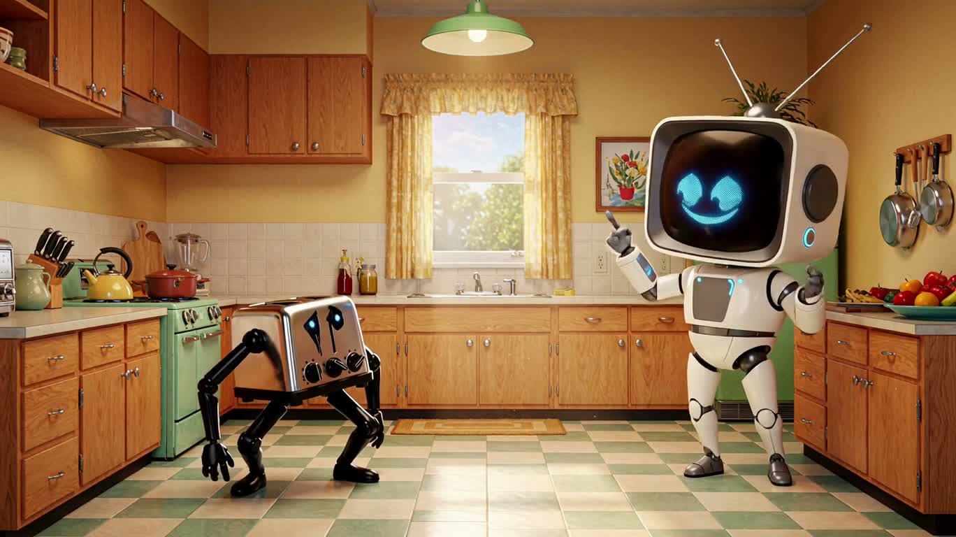 Кулинарный конкурс на ретро-кухне — AI video creation