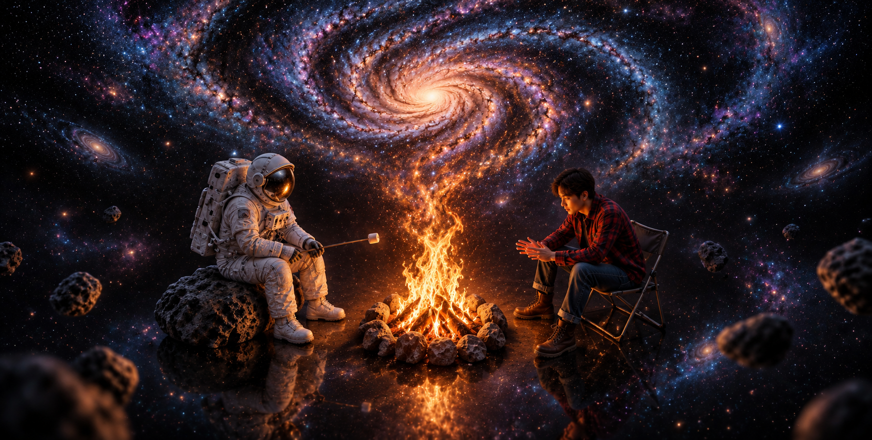 篝火化作星河的宇宙奇遇 — AI image creation