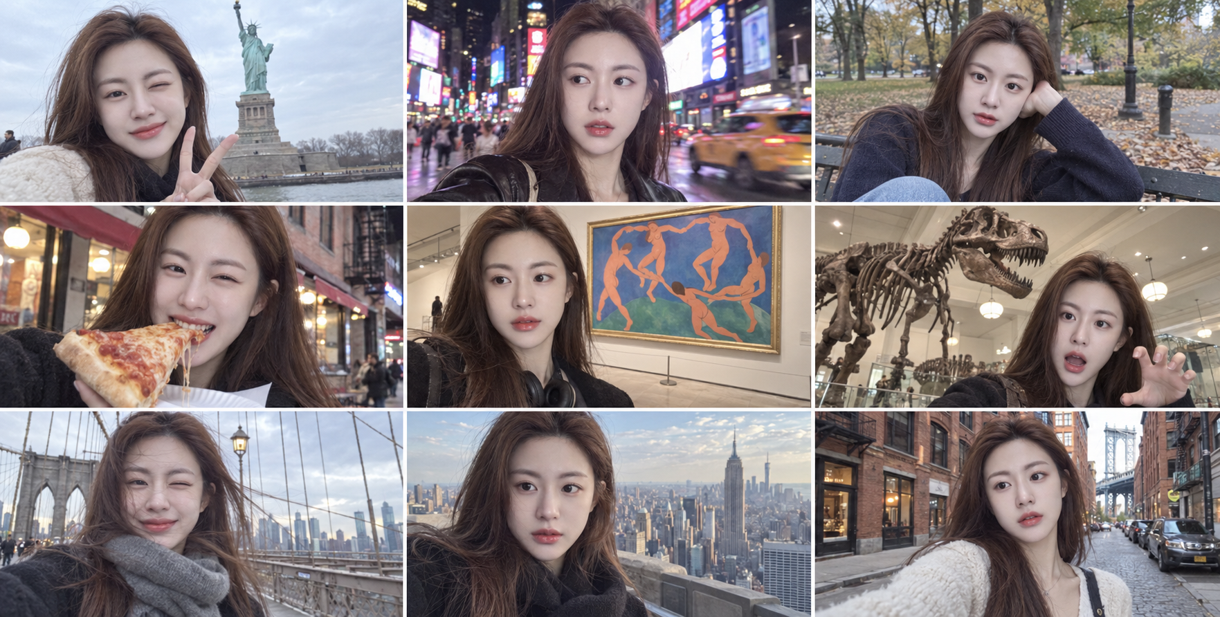 纽约打卡的九宫格随手拍 — AI image creation