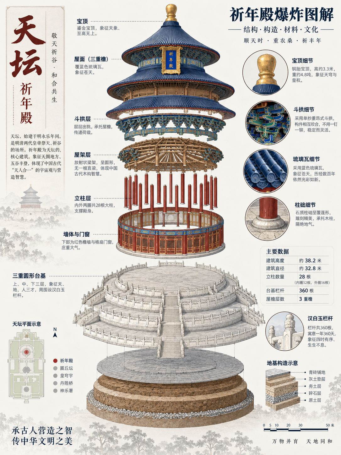 天坛古建拆解全图 — AI image creation