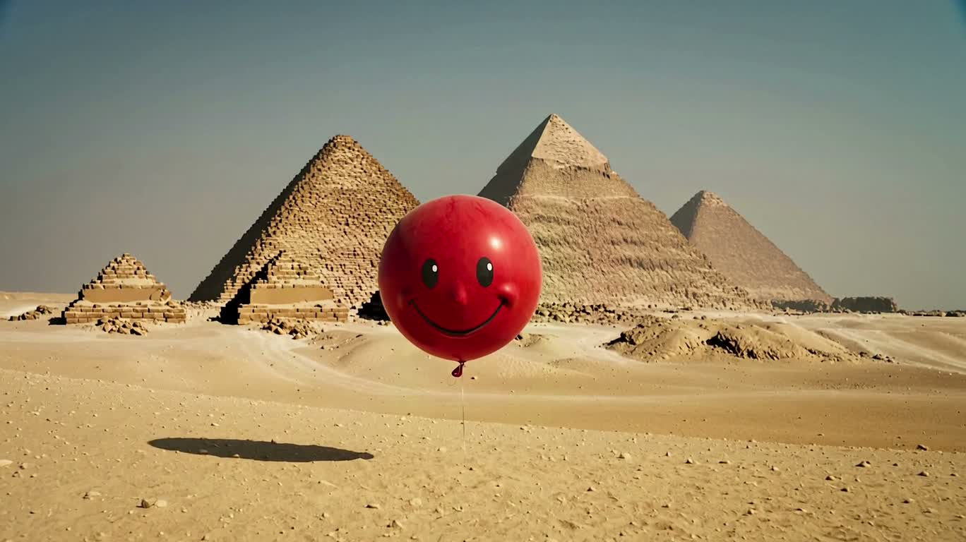 Ballon en colère dans le désert — AI video creation