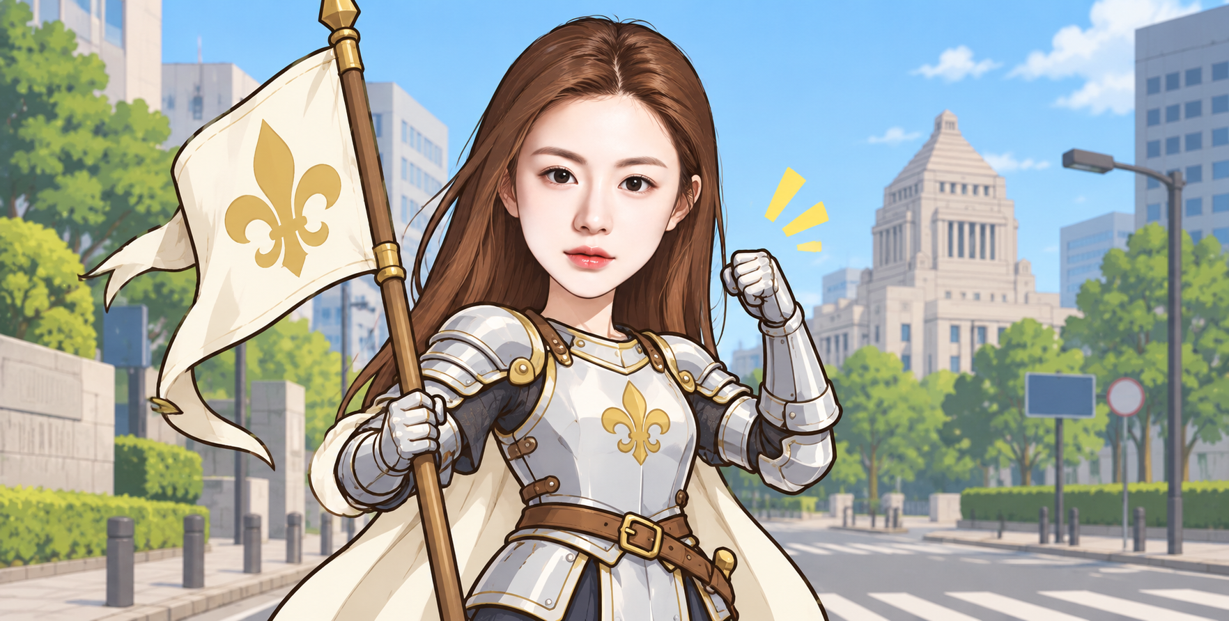 永田町的漫画版圣女贞德 — AI image creation