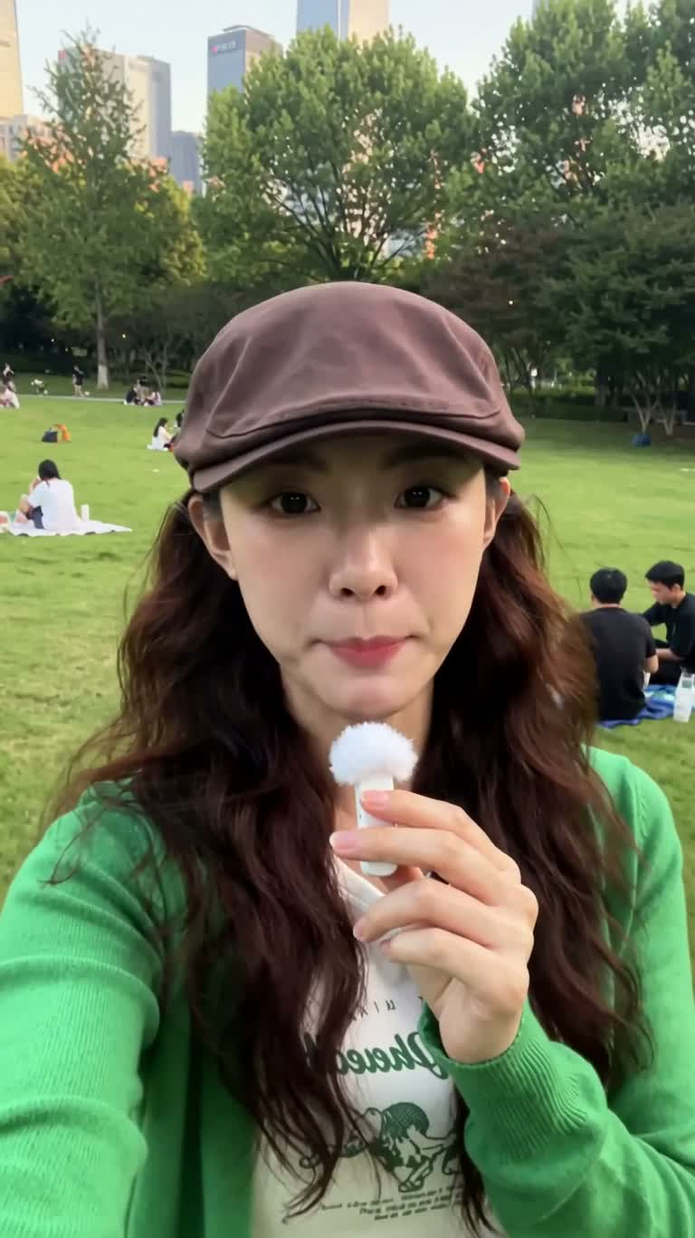 Video selfie thư giãn trong công viên