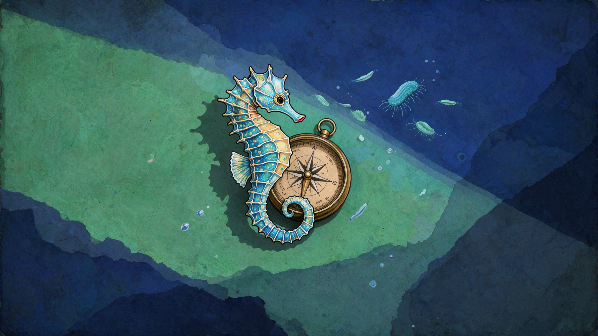 发光海马 · 敦煌矿彩 — AI image creation