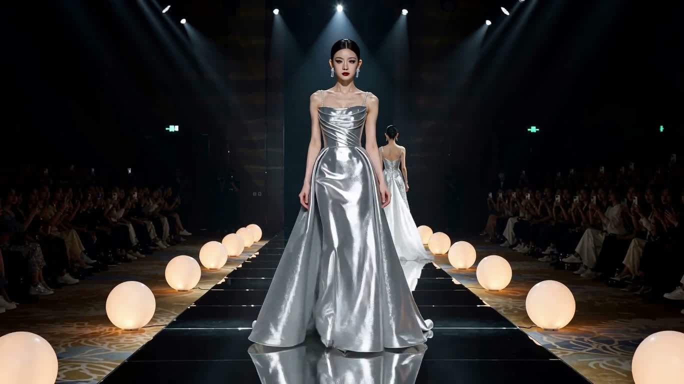Scène de lumière argentée — AI video creation