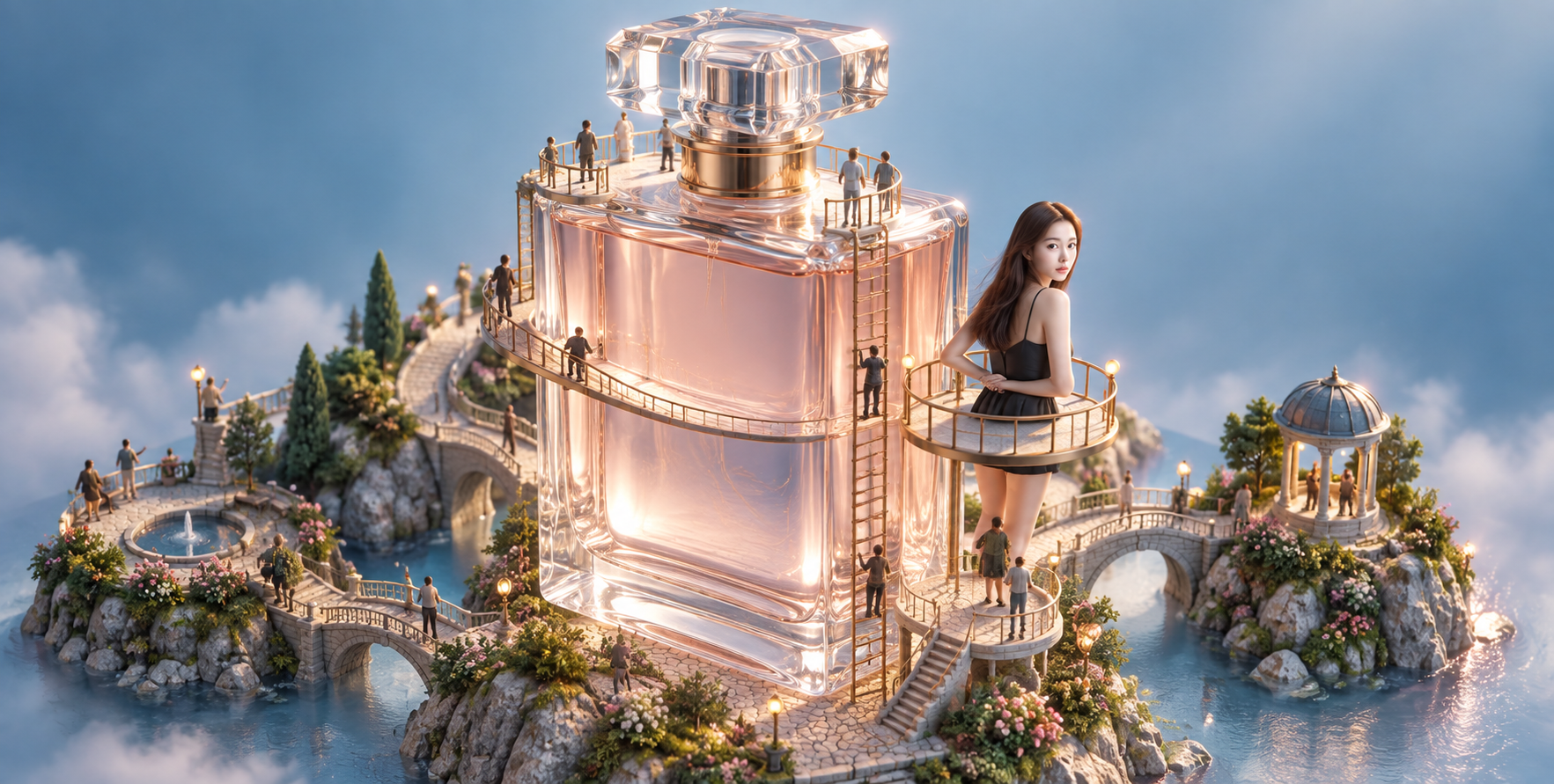 巨型产品构成的微缩建筑奇观 — AI image creation
