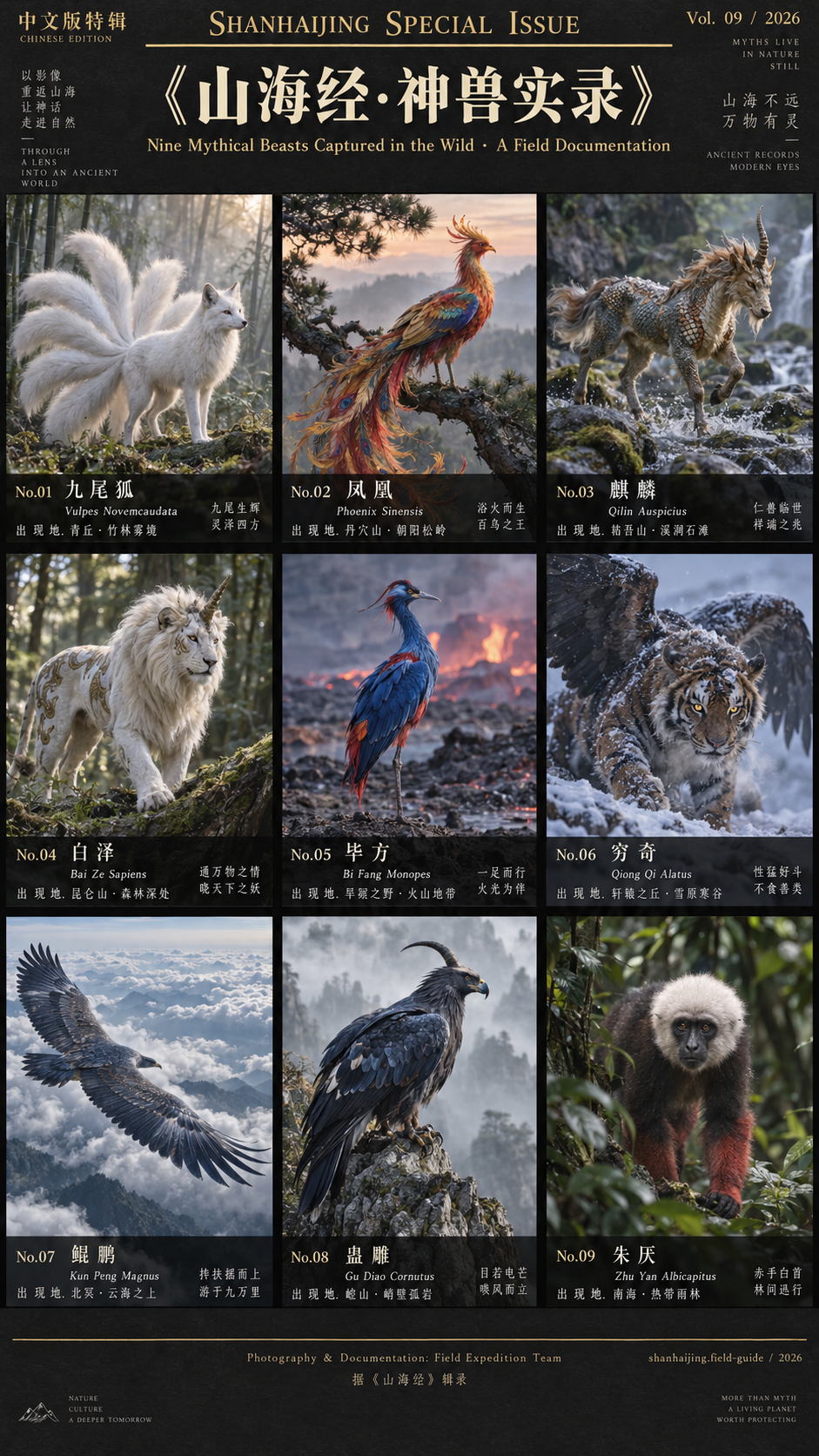 竖版山海经神兽摄影海报 — AI image creation
