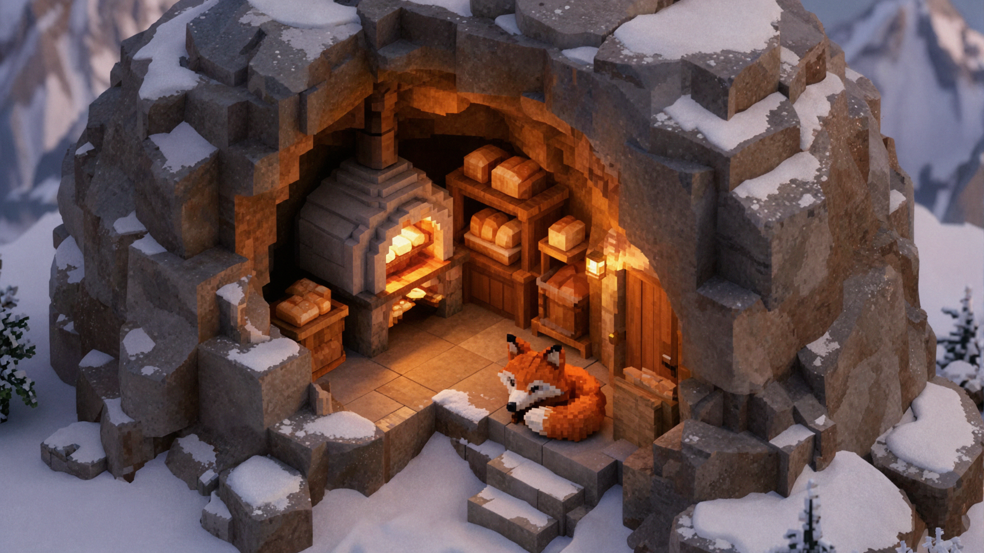 Tiệm bánh đêm tuyết · Mô hình voxel