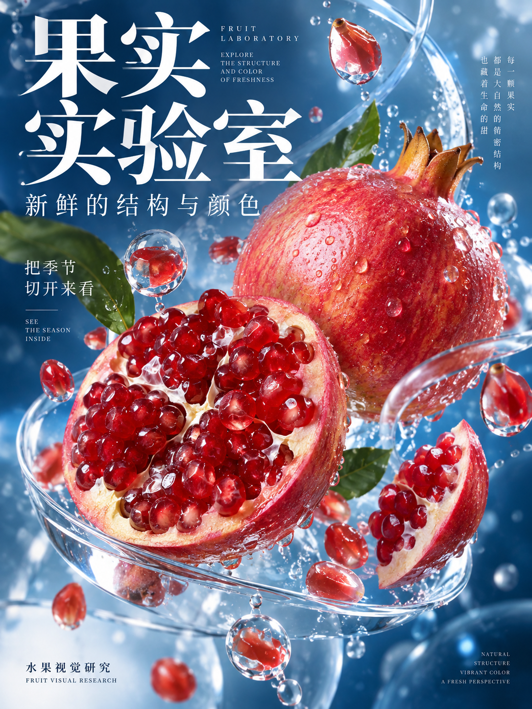 当代中文水果视觉海报设计 — AI image creation