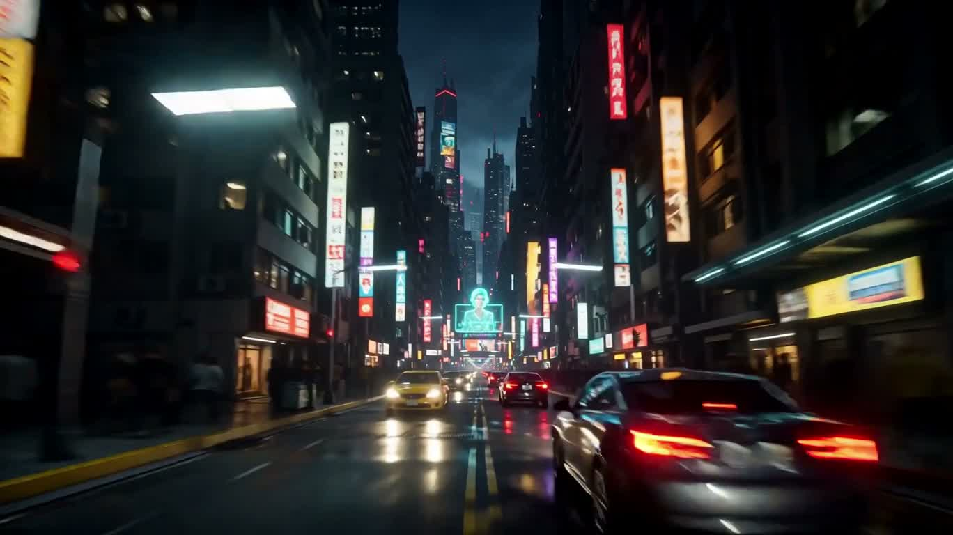 Neon Rush: Through the Digital Realm — AI video creation