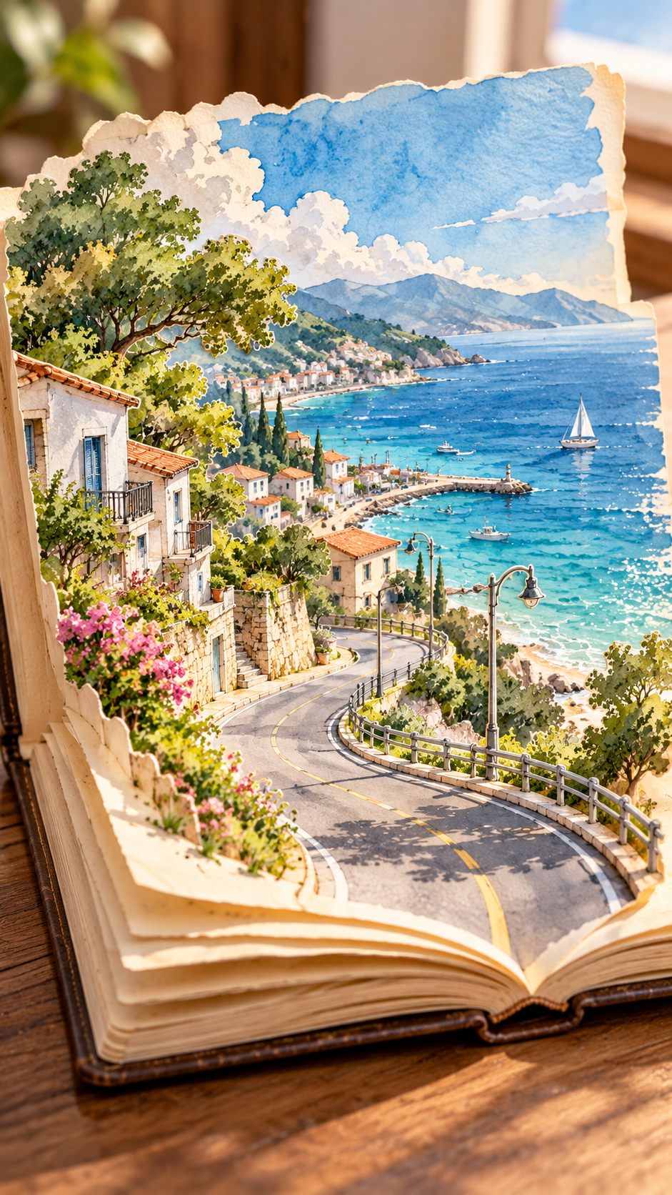 Seaside Highway Watercolor Pop-Up Sketchbook