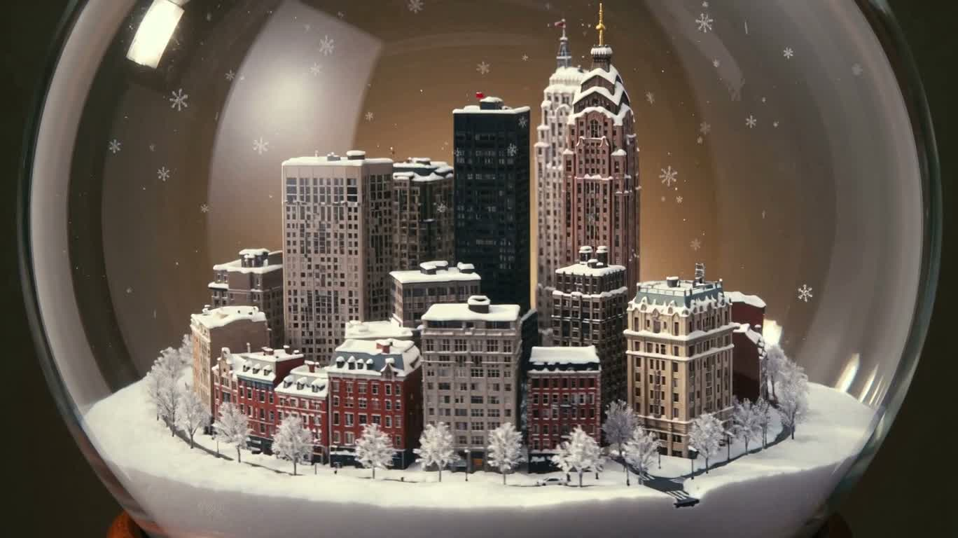 Miniature City in Snow — AI video creation
