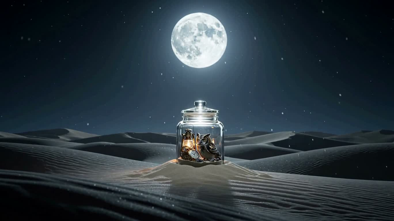 Moonlight in the Sand and the Steam Owl