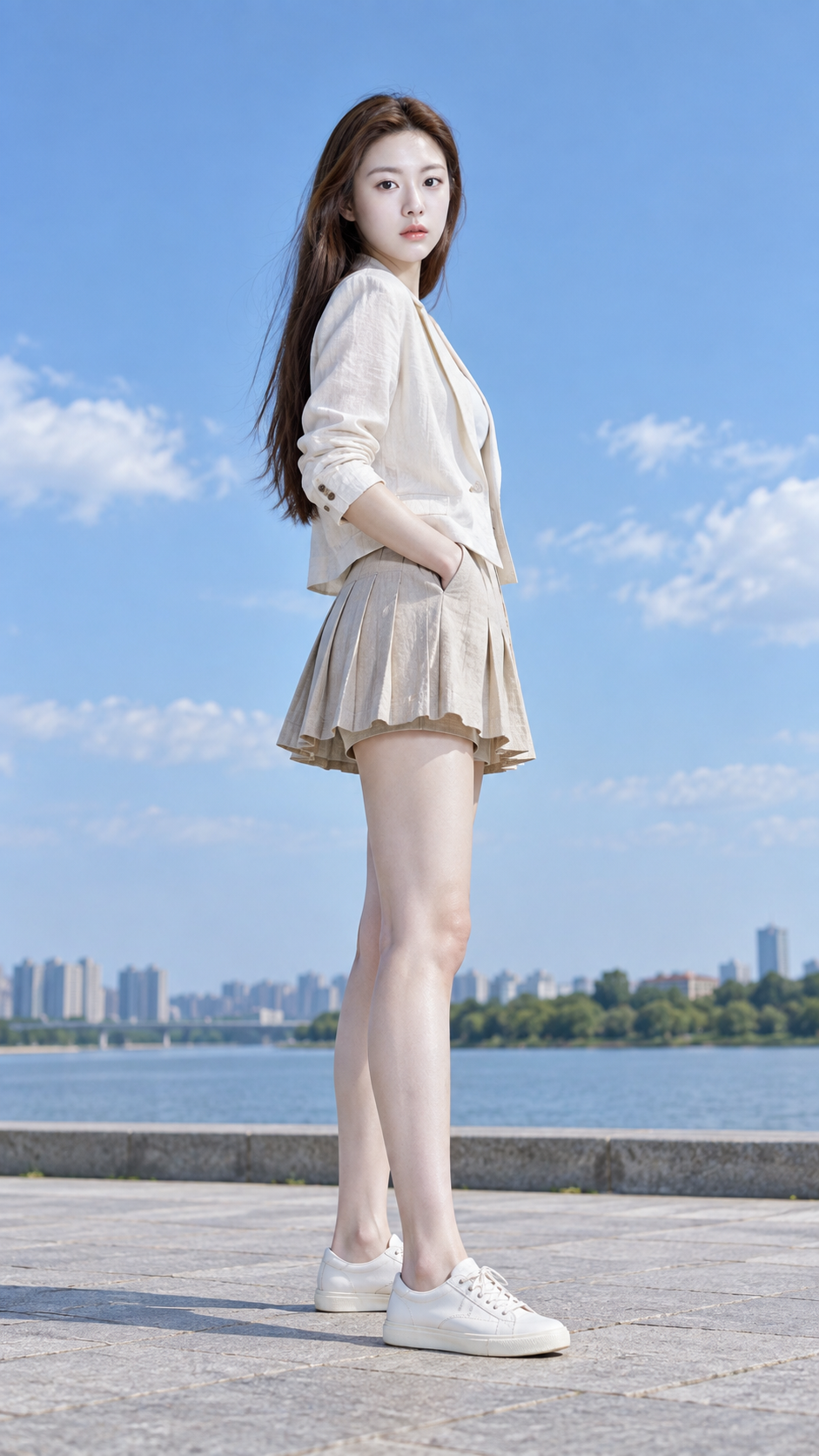 户外时尚风成年女性全身摄影 — AI image creation