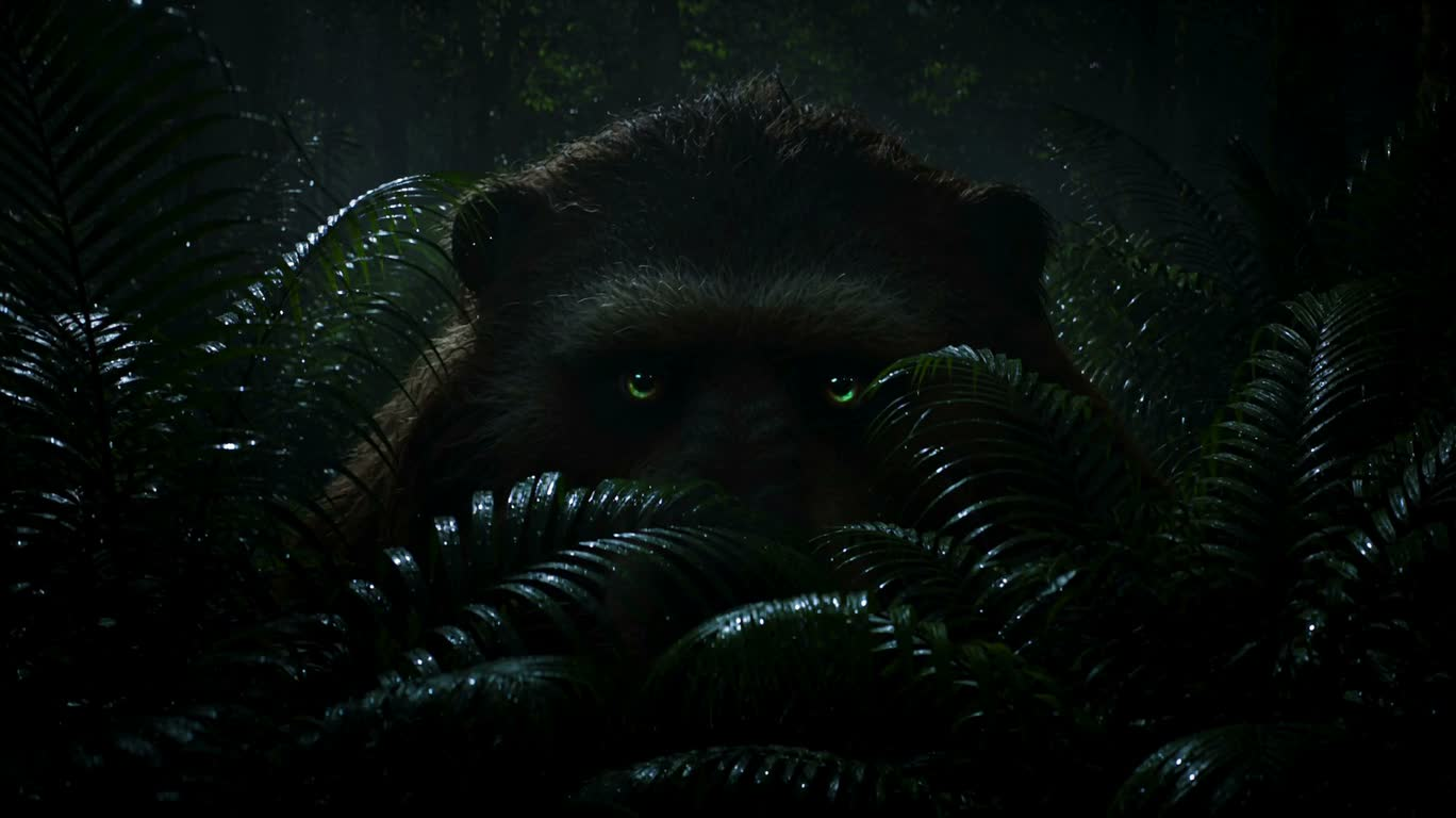 Hidden Beast in the Night Mist Jungle — AI video creation