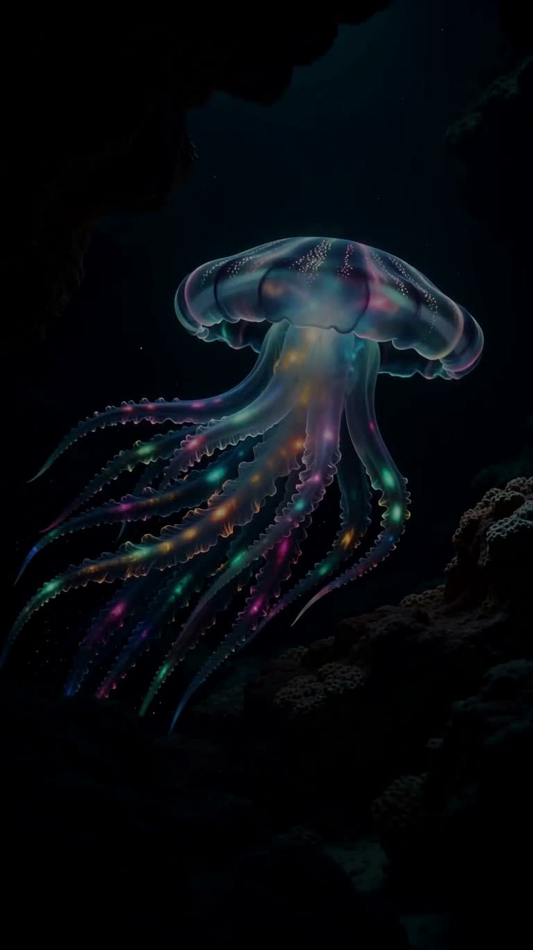 Neon Baroque Jellyfish Dreamscape