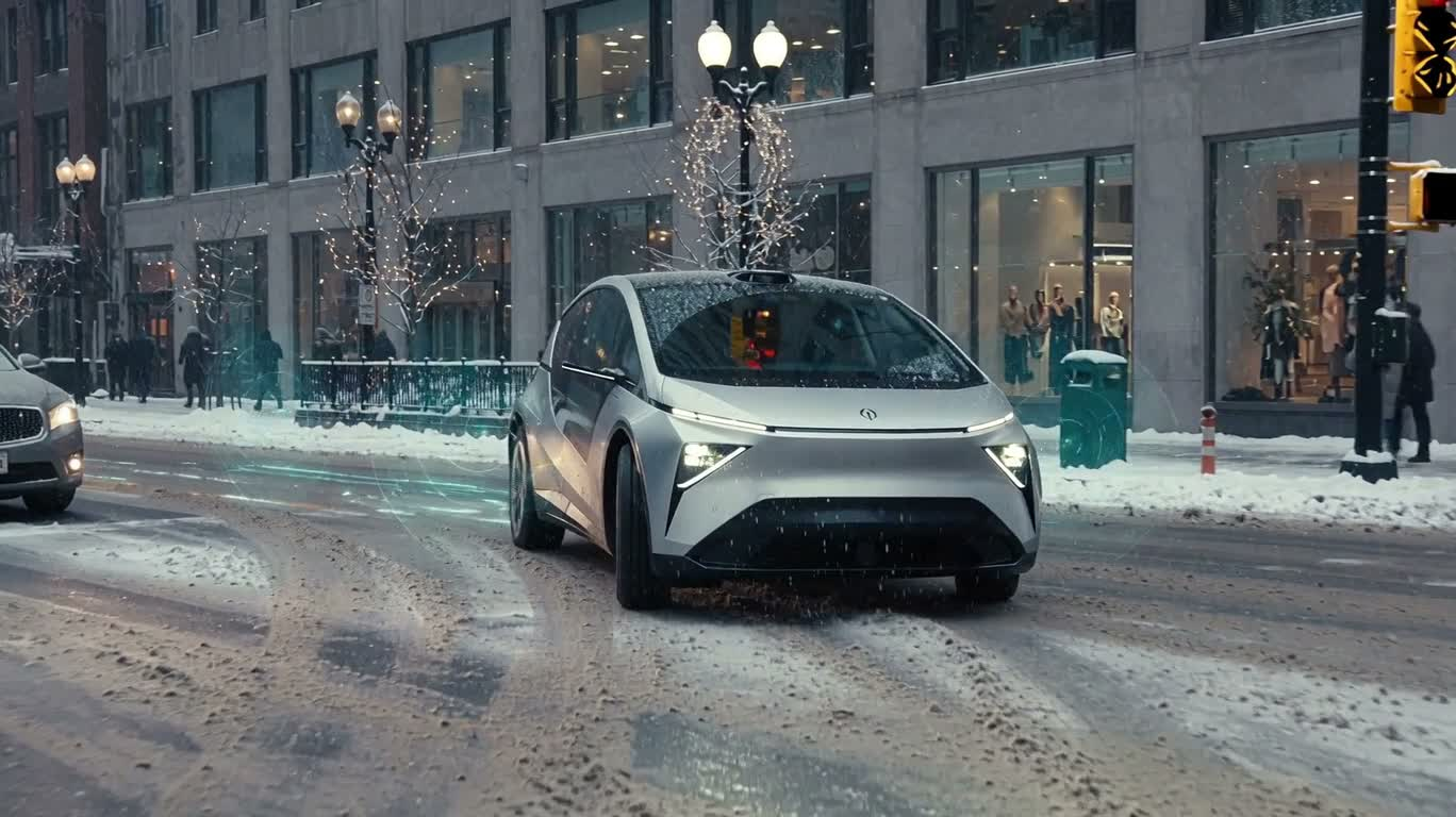 吹雪の中の自動運転