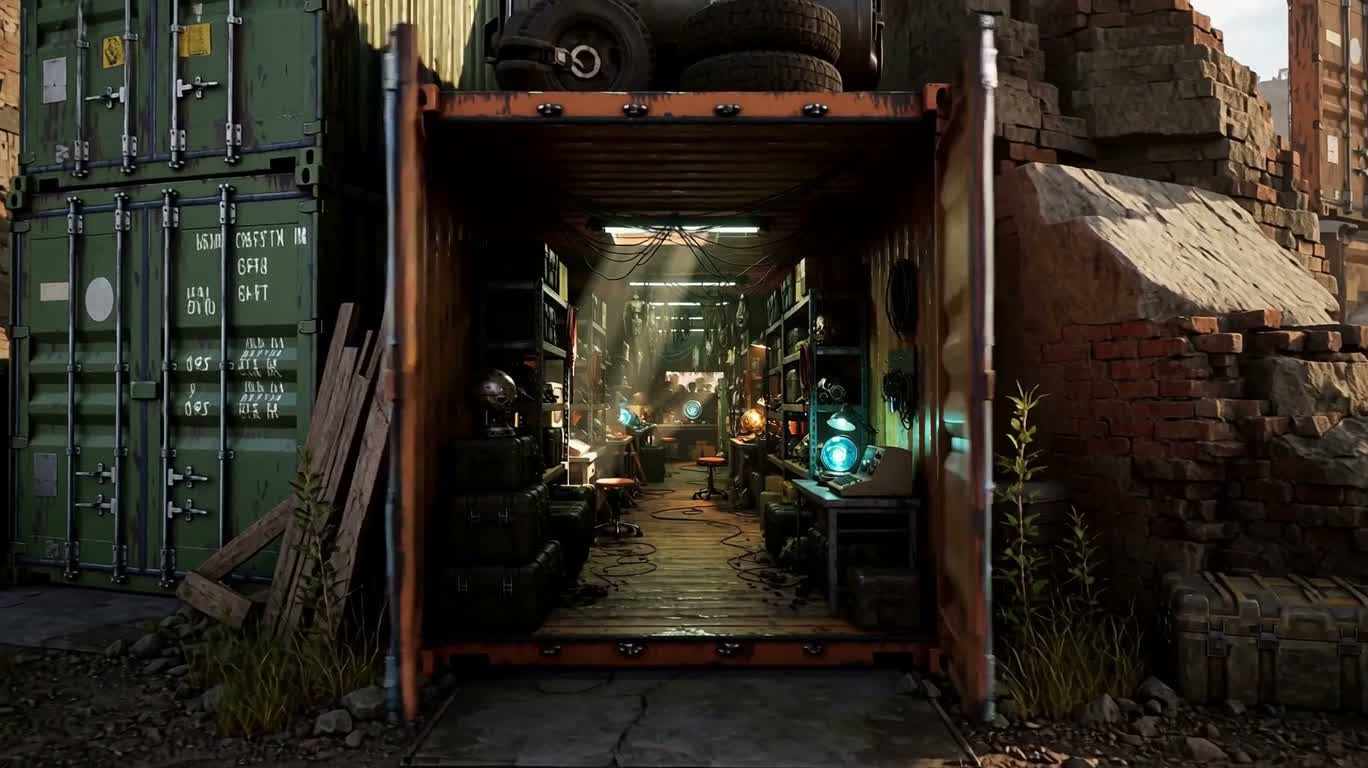 Sci-Fi Junkyard in a Shipping Container