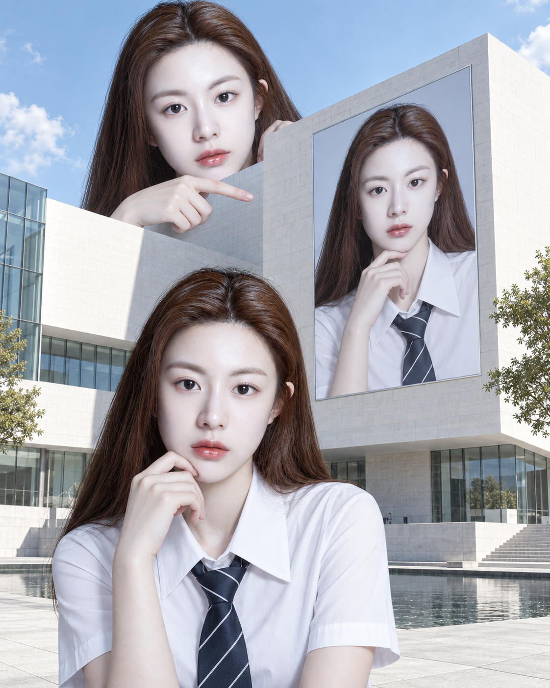 现代建筑广场超现实多重比例时尚大片 — AI image creation