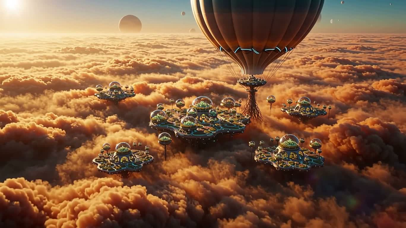 Surreal Harvest at the Venus Cloud Sea Farm