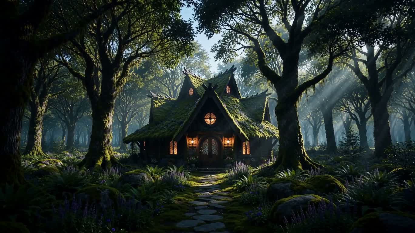 森林中的科技女巫小屋 — AI video creation