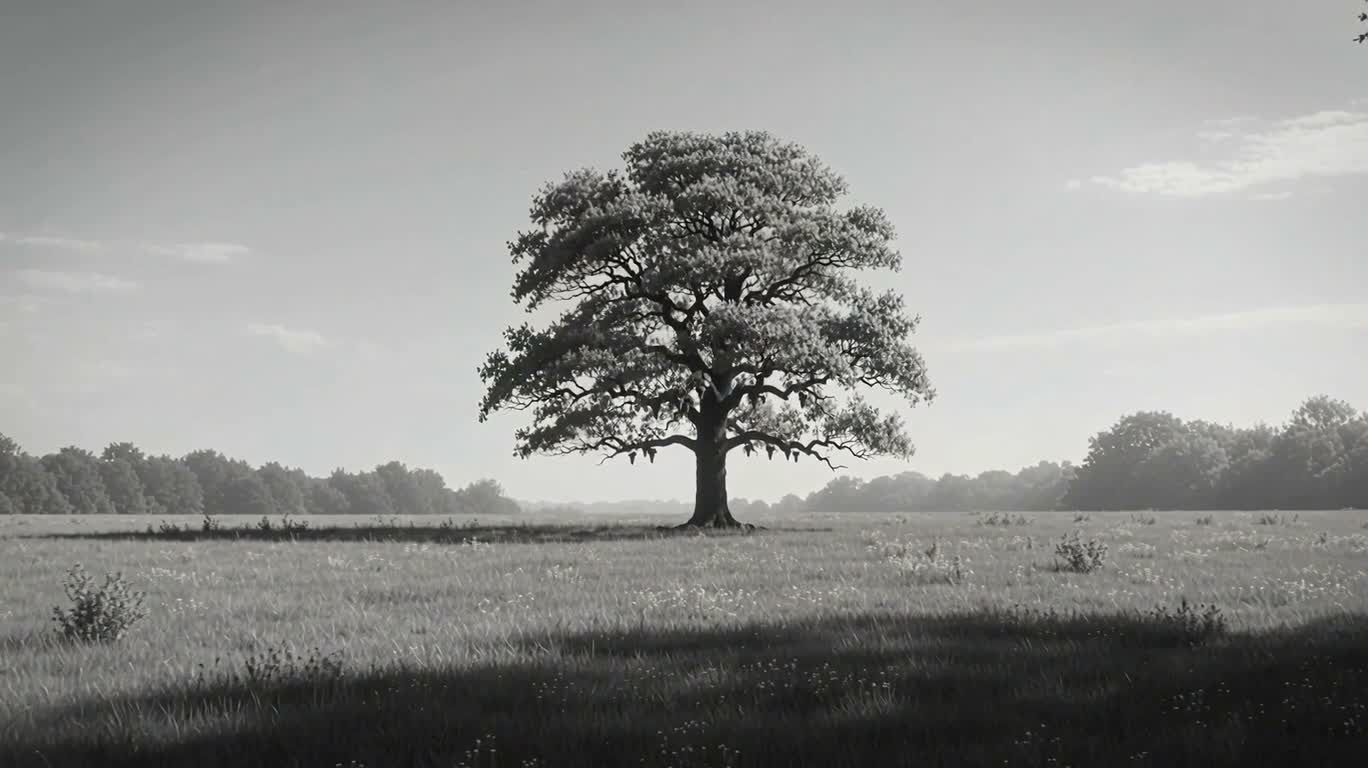 Grey-Toned Grape and Oak Field