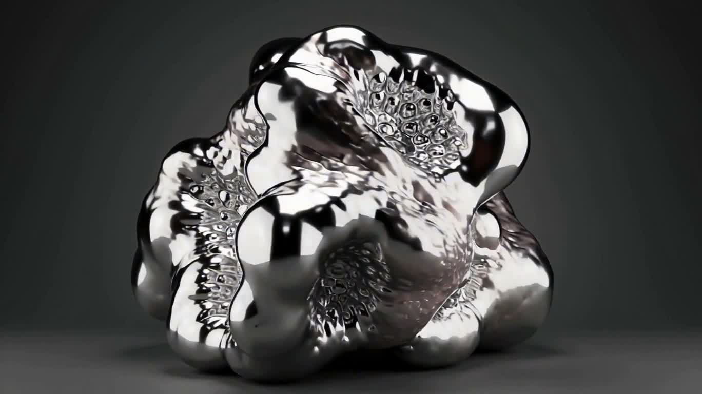 液态铬几何幻境 — AI video creation