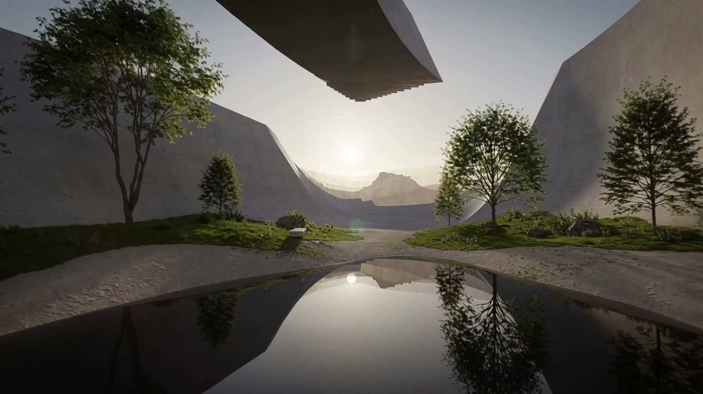 Paysage onirique aux plis paisibles — AI video creation