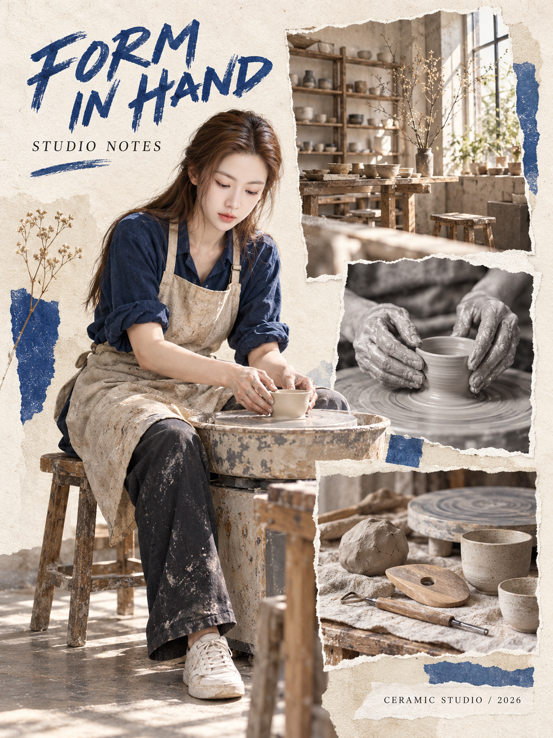 레트로 콜라주 스타일 프로페셔널 인물 포스터