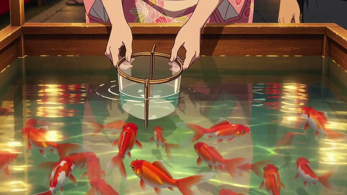 灯笼祭的金鱼与夏夜告别 — AI video creation